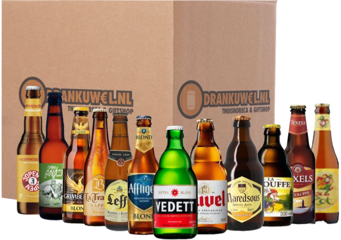 Bierpakket met blond bier zelf samen te stellen